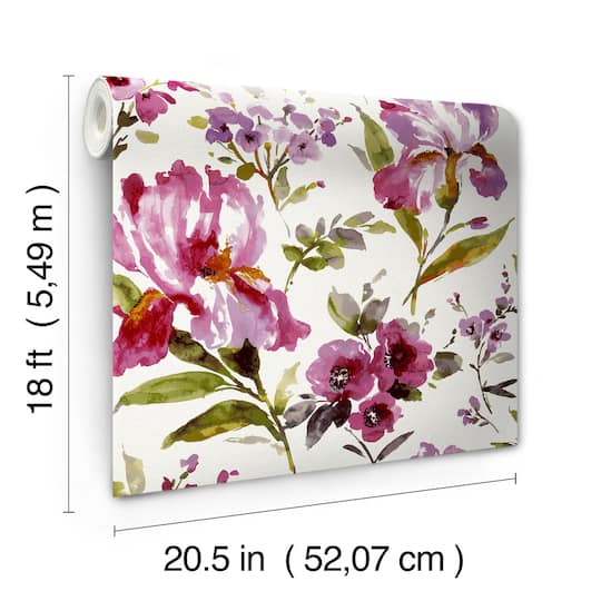 RoomMates Purple Iris Peel & Stick Wallpaper